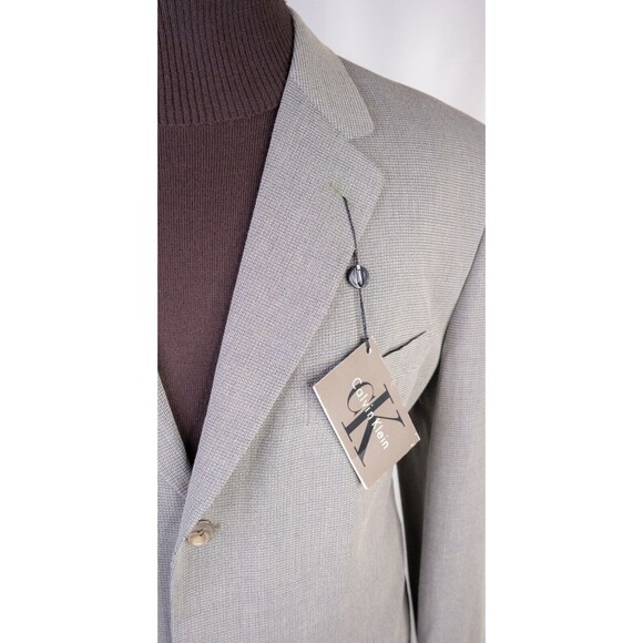 Calvin Klein Sport Coat Three Button Sz 44L Cotton/Wool Jacket Blazer USA Made - Picture 4 of 16